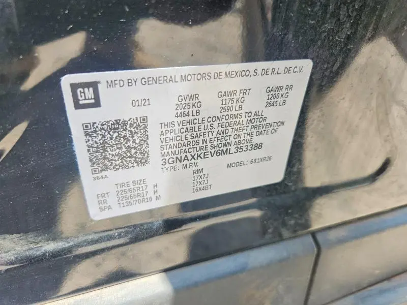 2021 CHEVROLET EQUINOX LT  