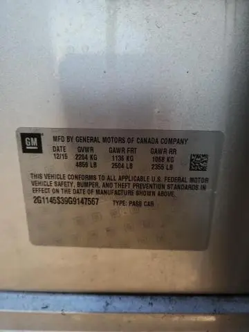 2016 CHEVROLET IMPALA LTZ  