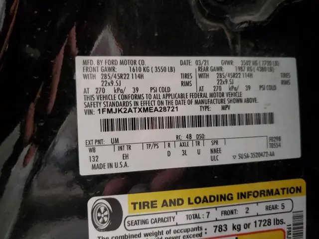 2021 FORD EXPEDITION MAX LIMITED  