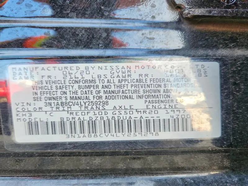 2020 NISSAN SENTRA SV  