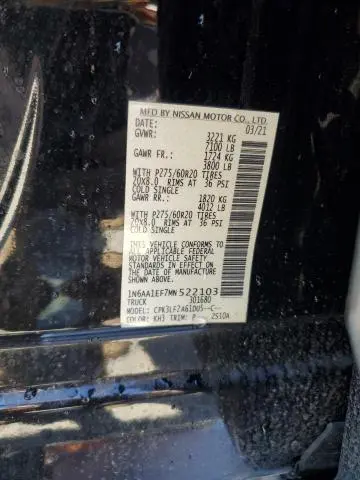 2021 NISSAN TITAN SV  