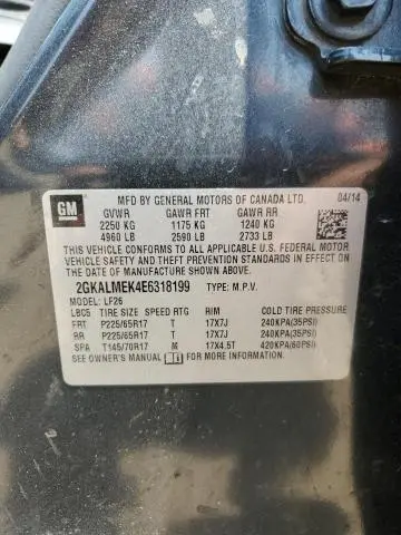 2014 GMC TERRAIN SLE  