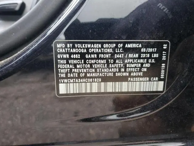 2017 VOLKSWAGEN PASSAT SEL PREMIUM  