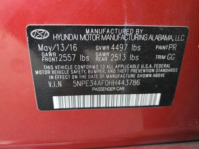 2017 HYUNDAI SONATA SPORT  