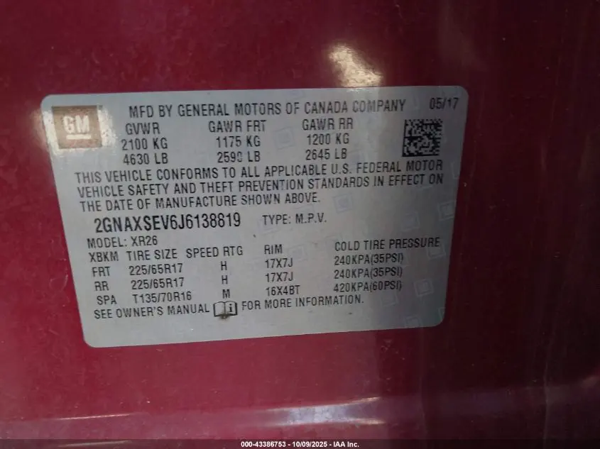 2018 CHEVROLET EQUINOX LT