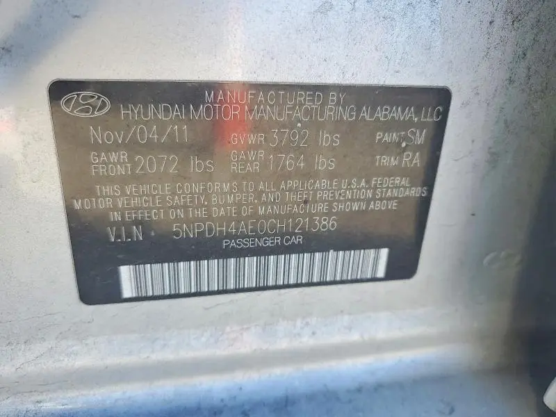 2012 HYUNDAI ELANTRA GLS  