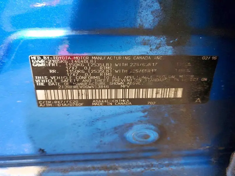 2016 TOYOTA RAV4 XLE  