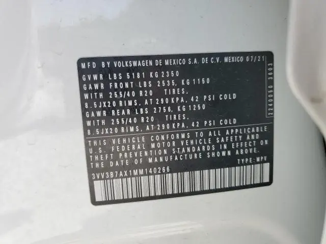 2021 VOLKSWAGEN TIGUAN SE  