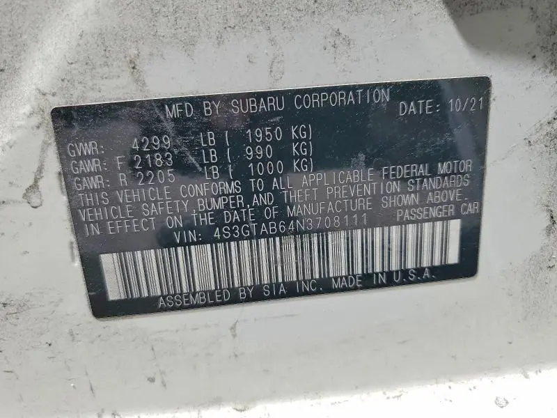 2022 SUBARU IMPREZA   