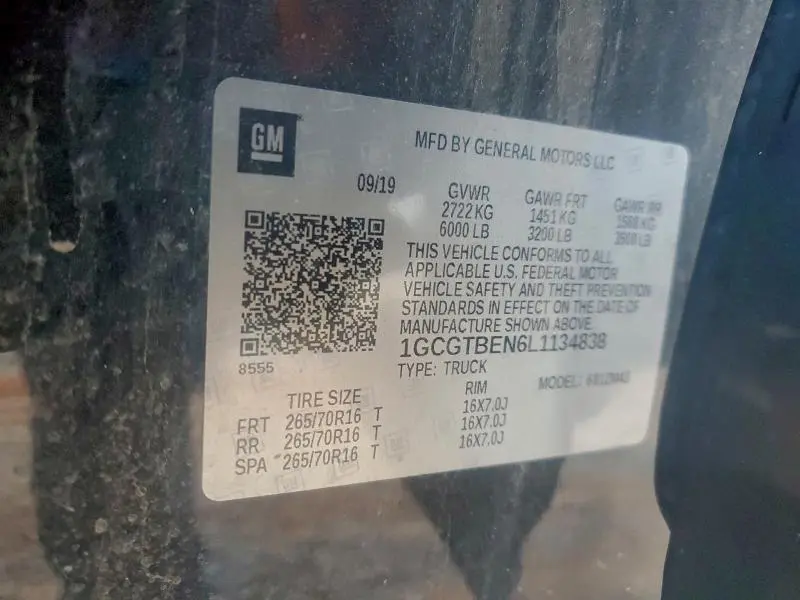 2020 CHEVROLET COLORADO   