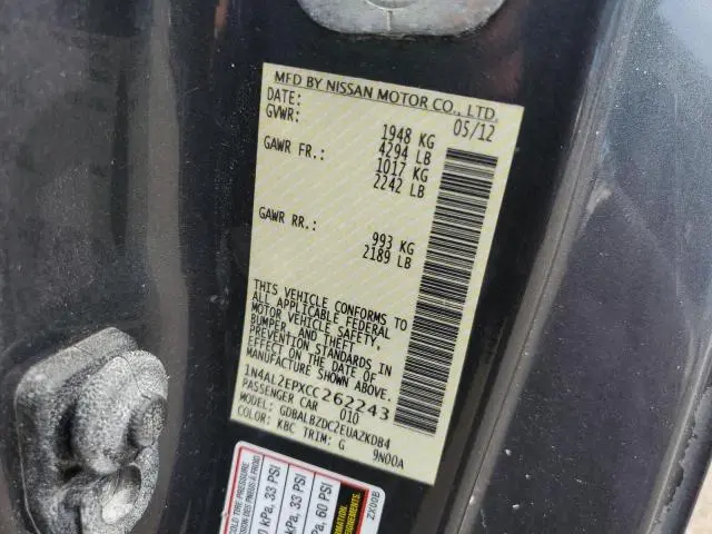 2012 NISSAN ALTIMA S  