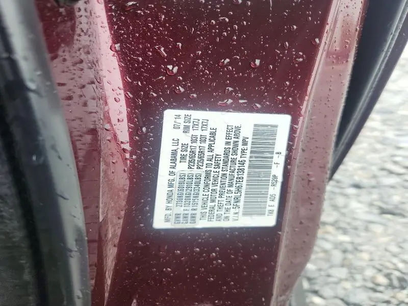 2014 HONDA ODYSSEY EXL  