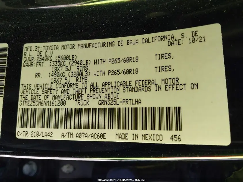 2022 TOYOTA TACOMA LIMITED