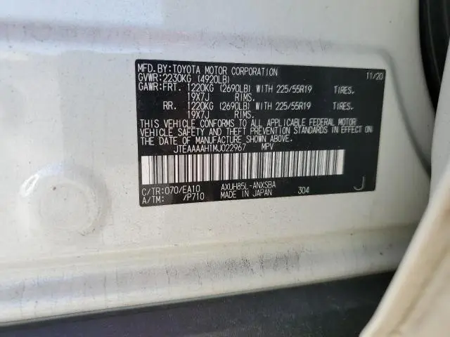 2021 TOYOTA VENZA LE  