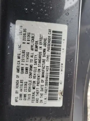 2017 HONDA ACCORD EXL  