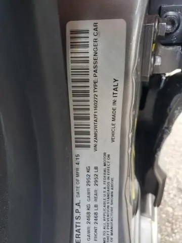 2015 MASERATI GHIBLI S  