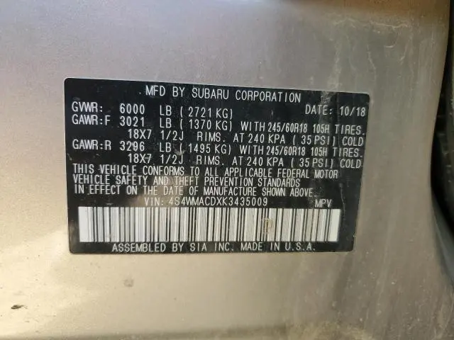 2019 SUBARU ASCENT PREMIUM  