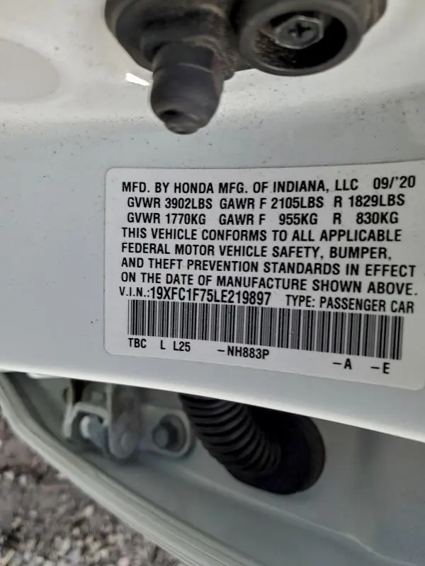 2020 HONDA CIVIC EXL  