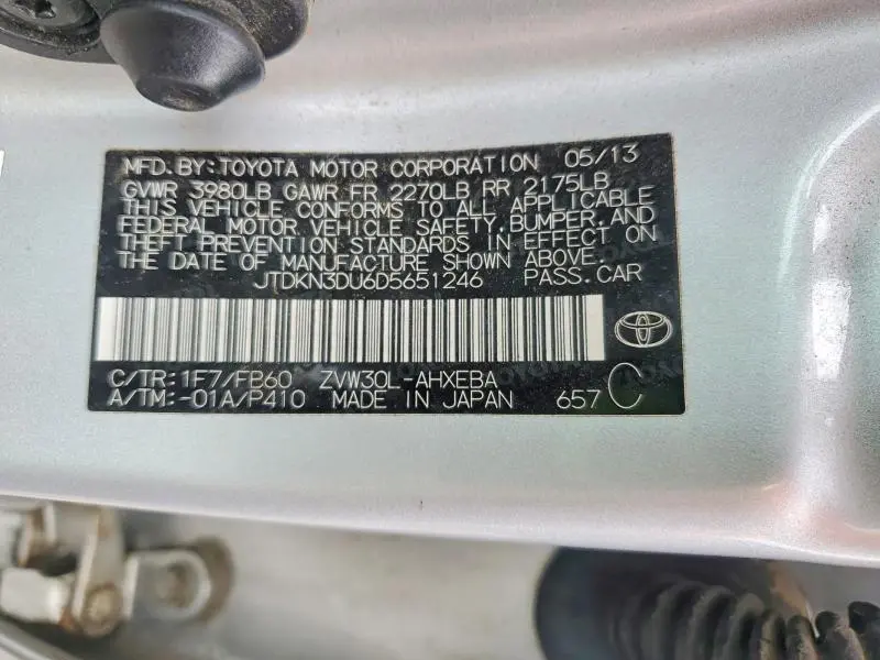 2013 TOYOTA PRIUS TWO  