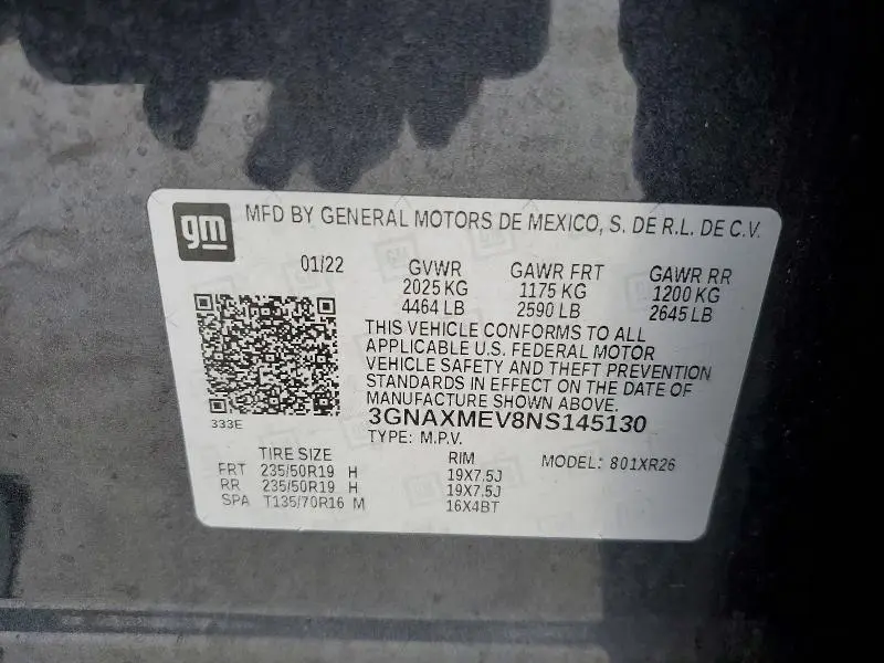 2022 CHEVROLET EQUINOX RS  