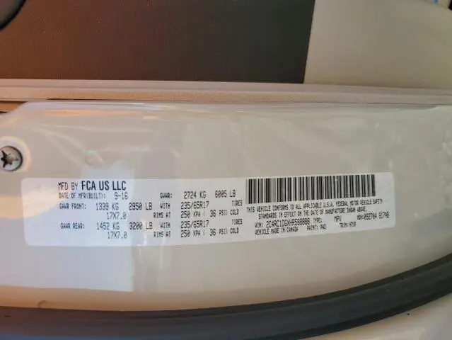 2017 CHRYSLER PACIFICA TOURING  