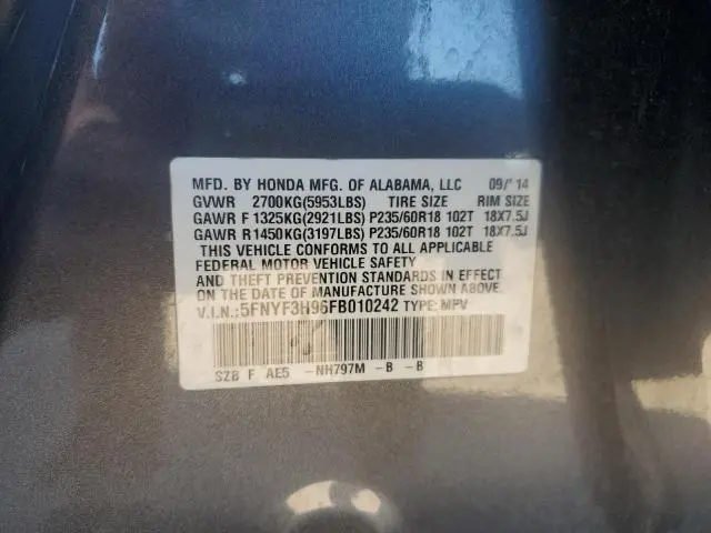 2015 HONDA PILOT TOURING  