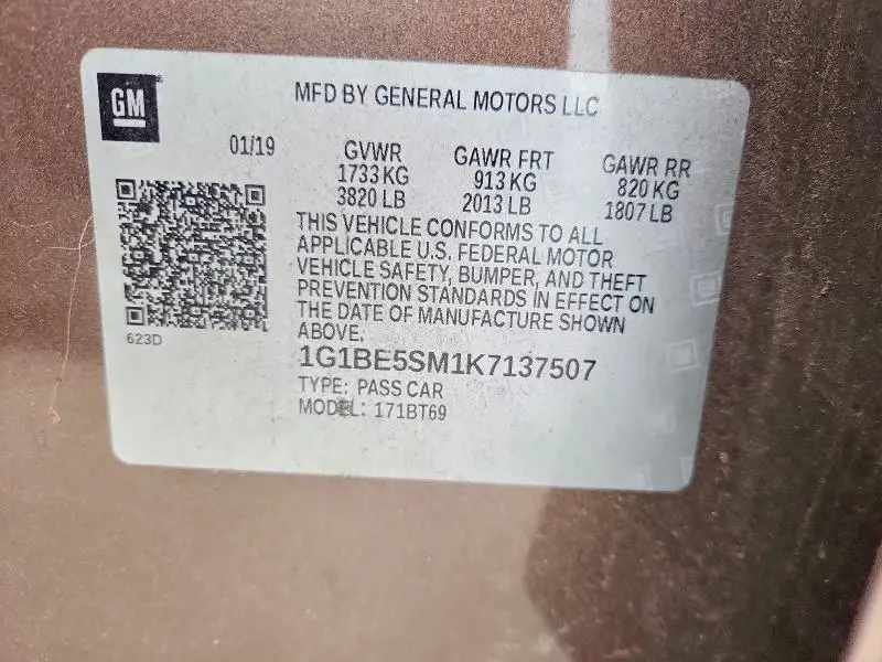 2019 CHEVROLET CRUZE LT  