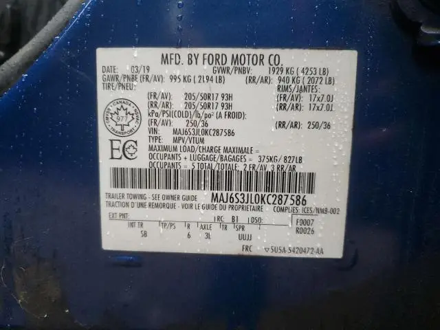 2019 FORD ECOSPORT SES  