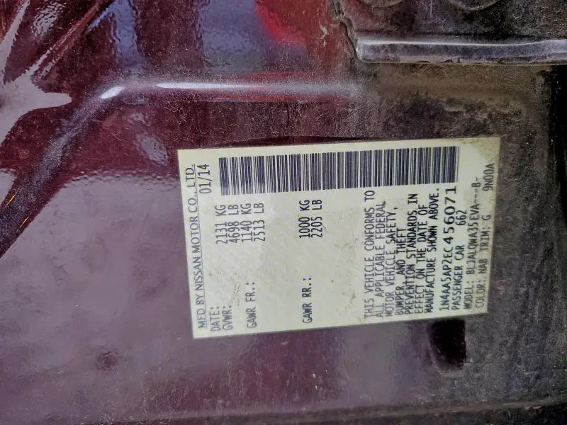 2014 NISSAN MAXIMA S  