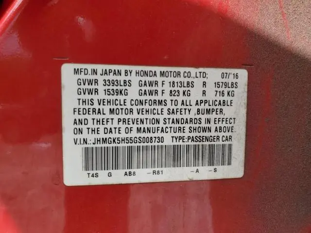 2016 HONDA FIT LX