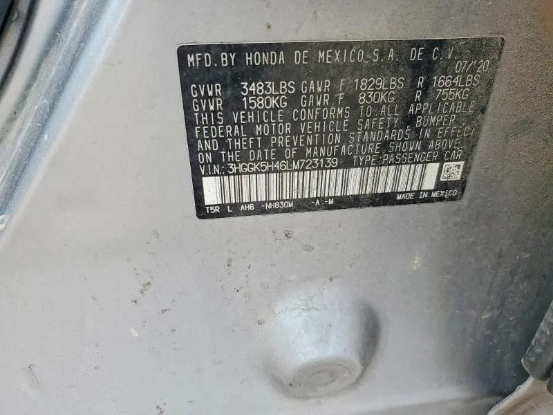 2020 HONDA FIT LX  