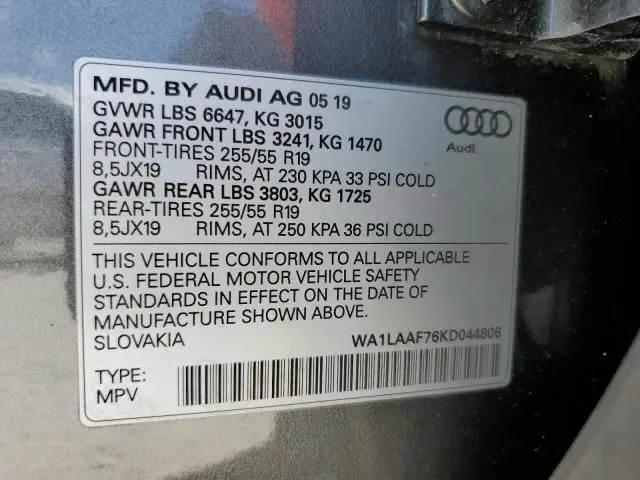 2019 AUDI Q7 PREMIUM PLUS  