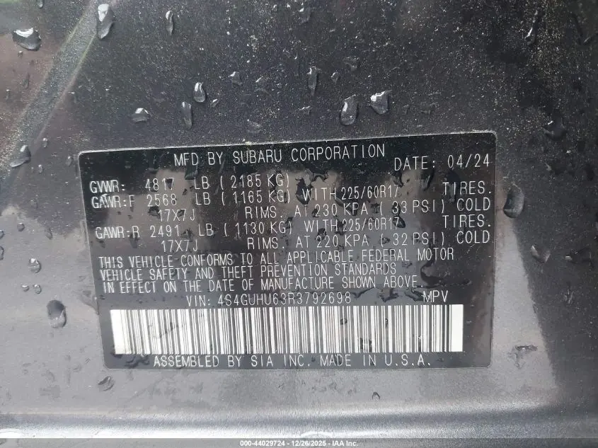 2024 SUBARU CROSSTREK WILDERNESS