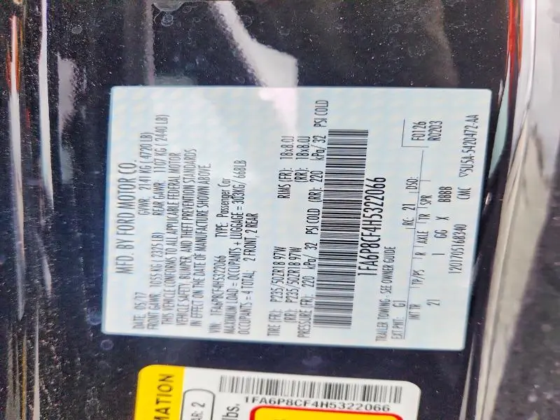 2017 FORD MUSTANG GT  