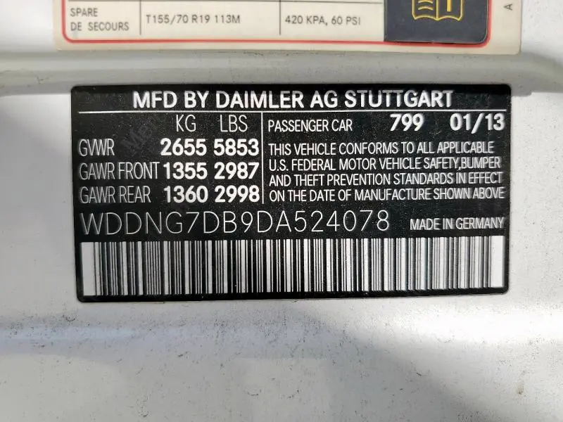 2013 MERCEDES-BENZ S 550  