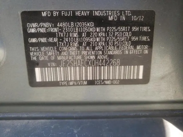 2013 SUBARU FORESTER LIMITED  