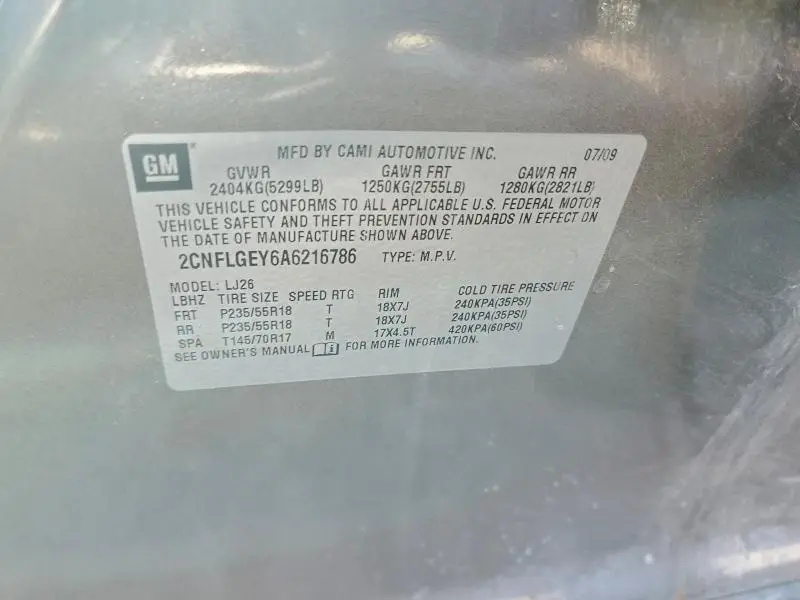 2010 CHEVROLET EQUINOX LTZ  