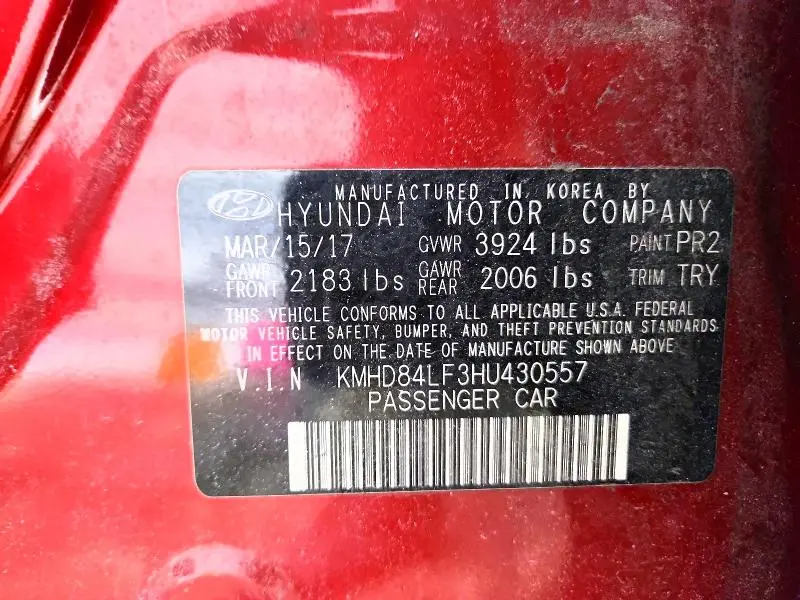 2017 HYUNDAI ELANTRA SE  