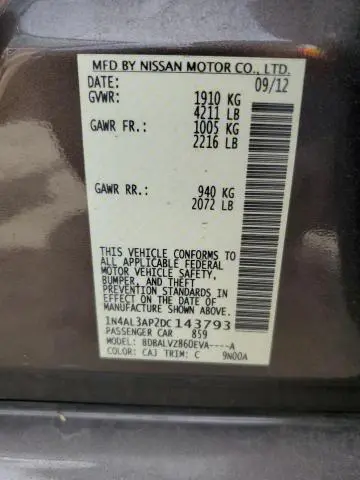 2013 NISSAN ALTIMA 2.5  