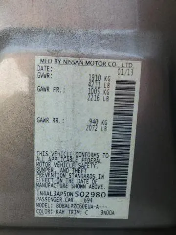 2013 NISSAN ALTIMA 2.5  