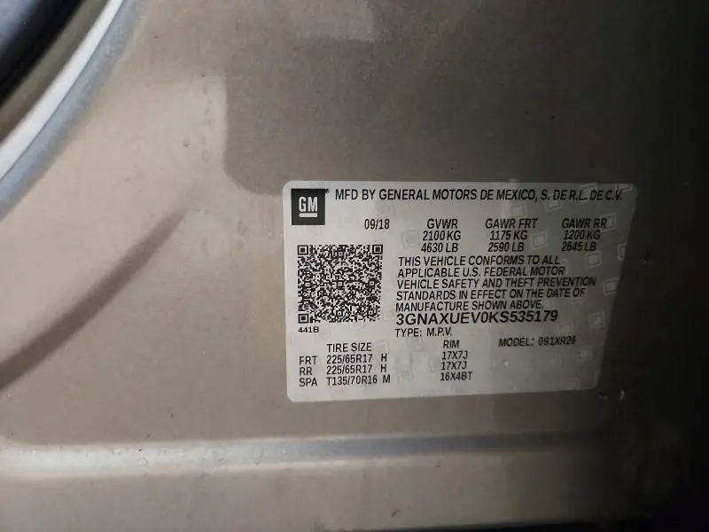 2019 CHEVROLET EQUINOX LT  