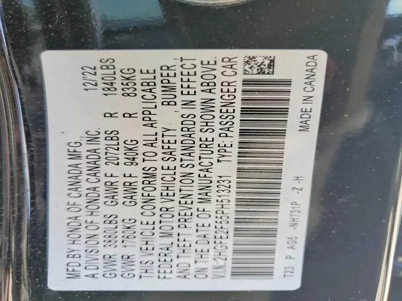 2023 HONDA CIVIC SPORT  