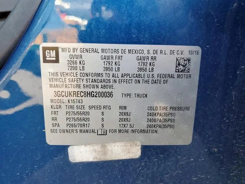 2017 CHEVROLET SILVERADO K1500 LT  