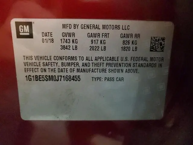 2018 CHEVROLET CRUZE LT