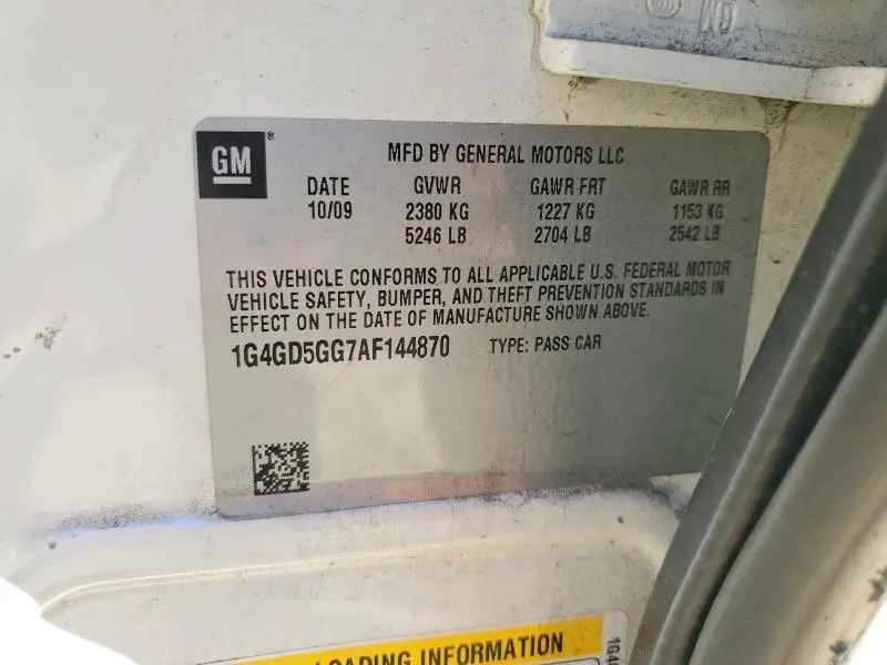 2010 BUICK LACROSSE CXL  