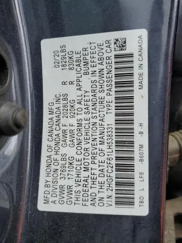 2020 HONDA CIVIC LX  
