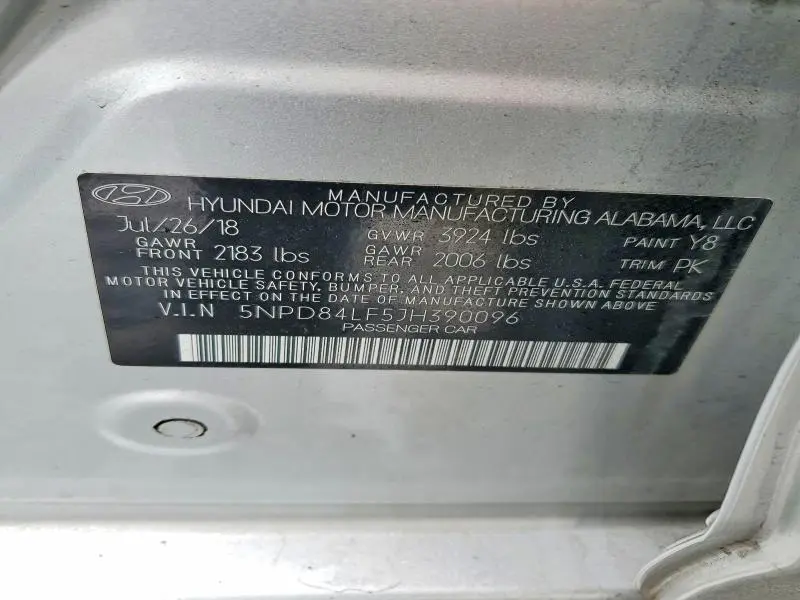 2018 HYUNDAI ELANTRA SEL  