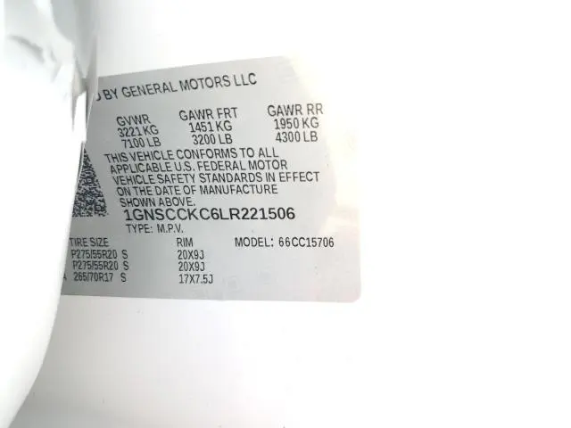 2020 CHEVROLET TAHOE C1500 PREMIER  