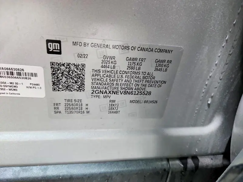 2022 CHEVROLET EQUINOX PREMIER  