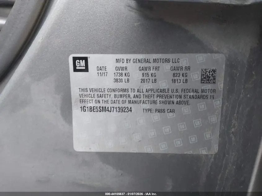 2018 CHEVROLET CRUZE LT AUTO